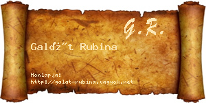 Galát Rubina névjegykártya